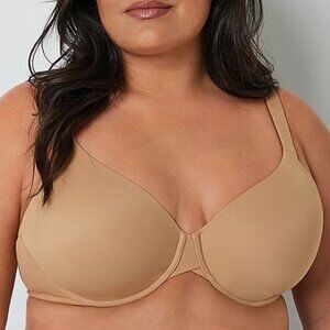 NWT Ambrielle Everyday Full Coverage Full Figure Bra in Pecan Praline Nude, 44D